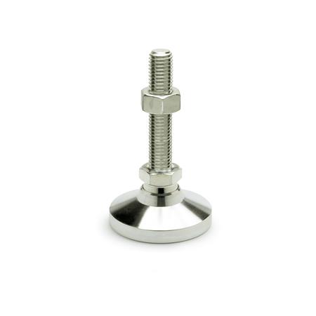 Otto Ganter Stainless Steel Leveling Feet with Threaded Stud, GN 343.6